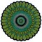 Homeroots 3 ft. Round Green Peacock Feather Area Rug 396246 - alternate 1